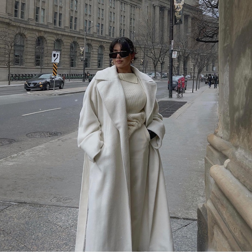 EAVES White Wool Coat